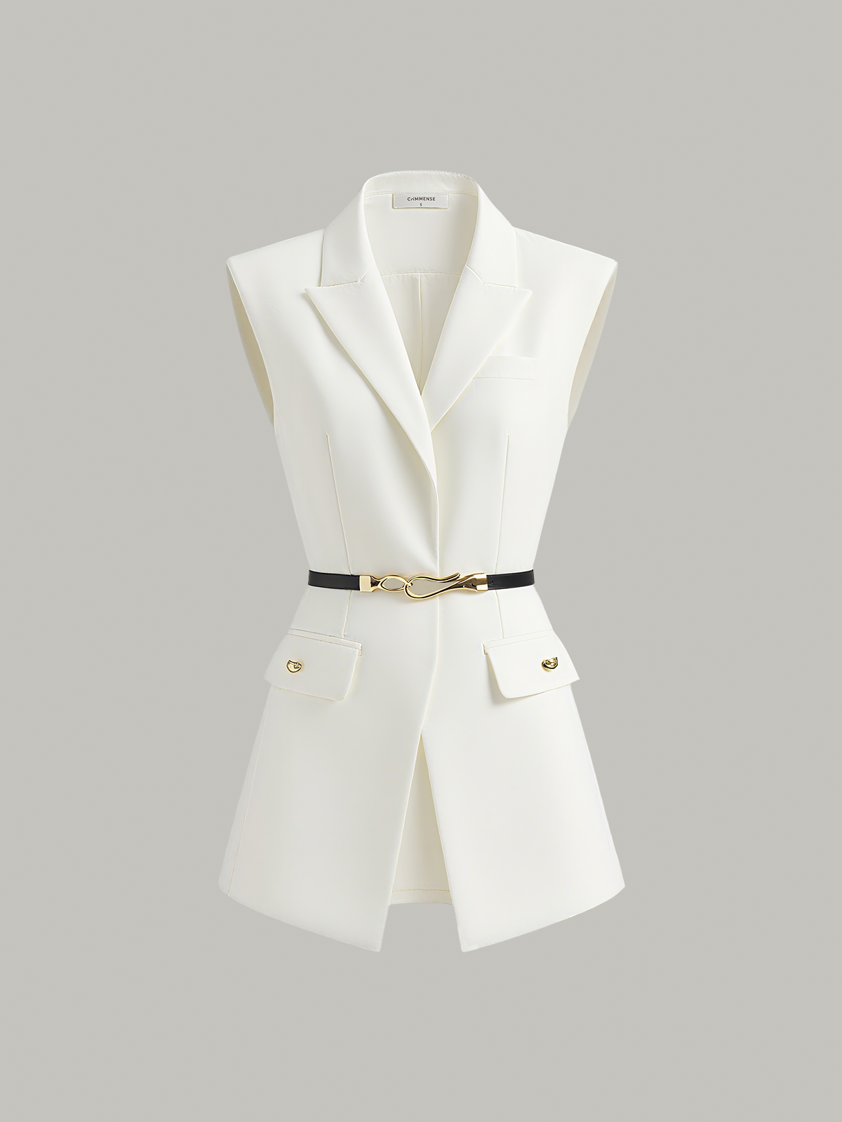 Belted Cap Sleeve Vest