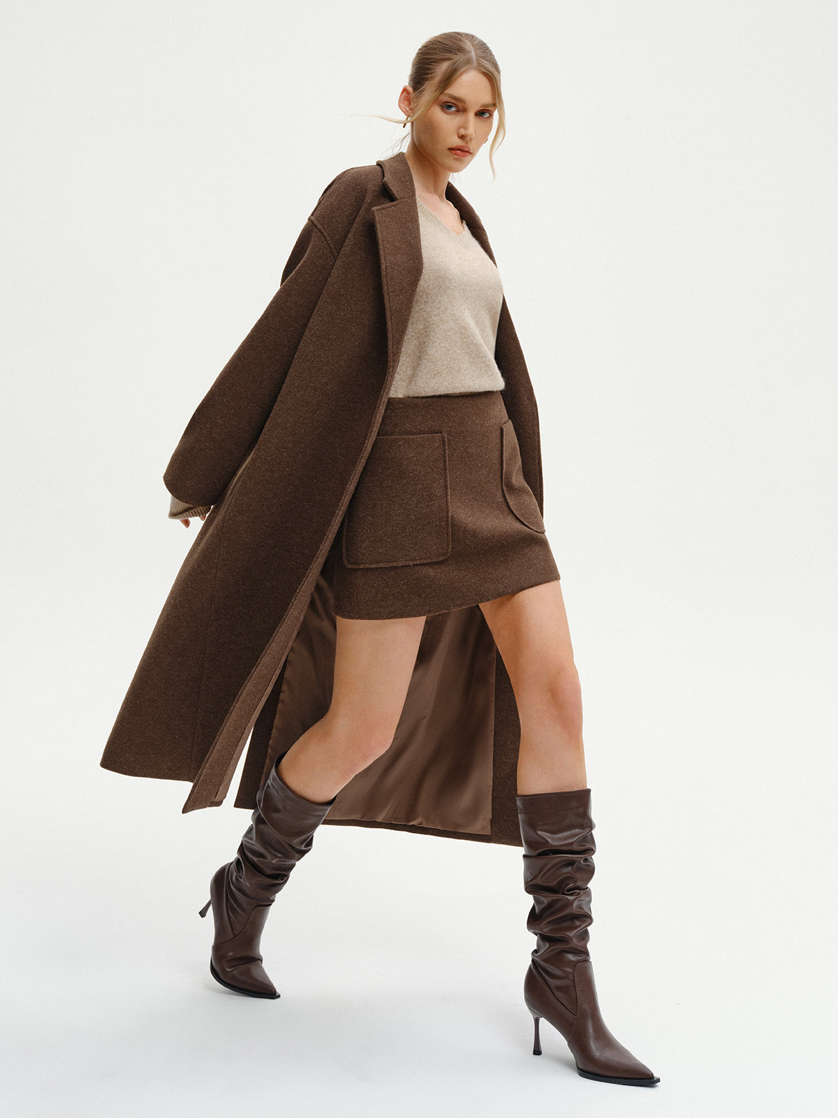 Oversized Tweed Long Coat