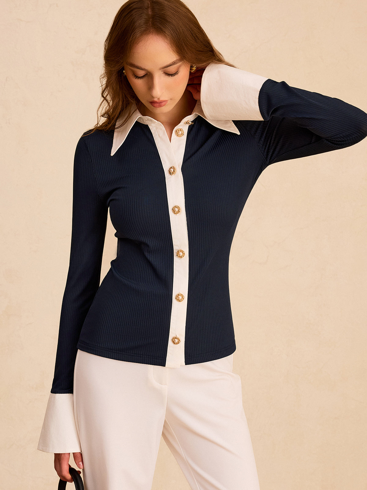 Color-Block Button-Down Shirt