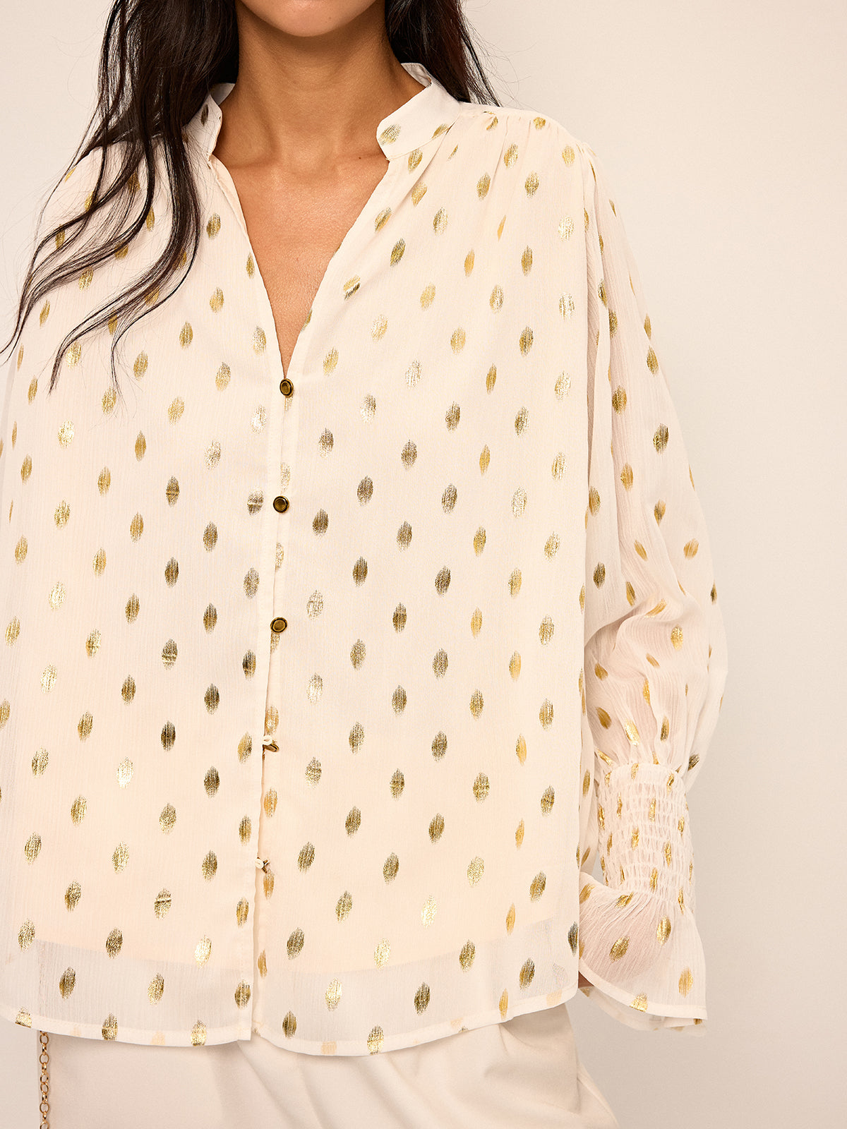 Polka Dot Chiffon Shirt